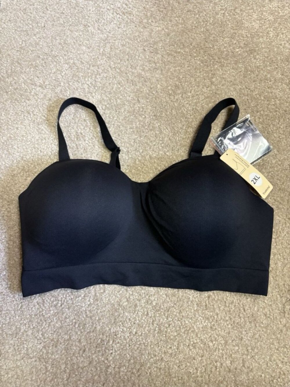 Shapermint Truekind Size 2xL Black Supportive Comfort Wireless Bra 10210